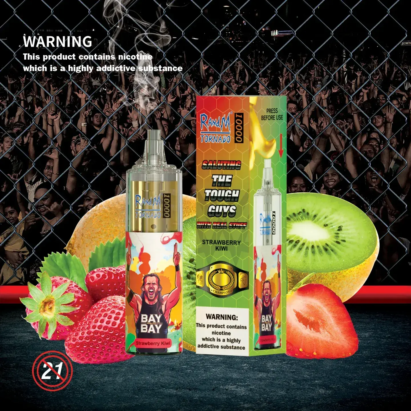 RandM Tornado 10000 - Strawberry Kiwi