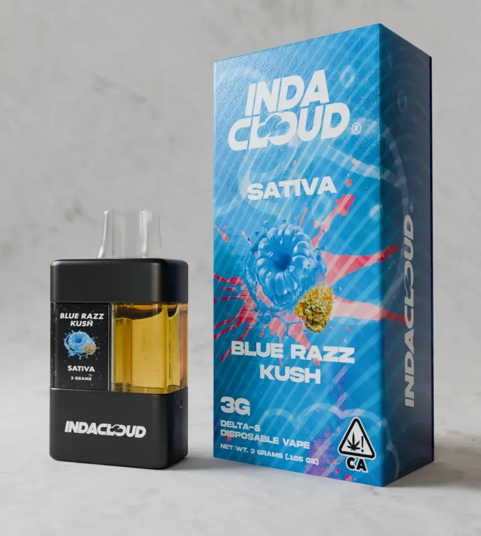 IndaCloud 3G Delta 8 Disposable Vape Pen  - Blue Razz Kush